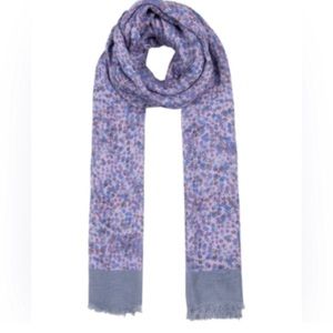 New Rebecca Minkoff Lavender Delicate Blossom fringe Long Scarf‎ NWT